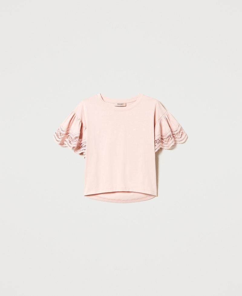 T-shirt avec dentelle macramé Rose Parisienne Femme 231TT2340-0S