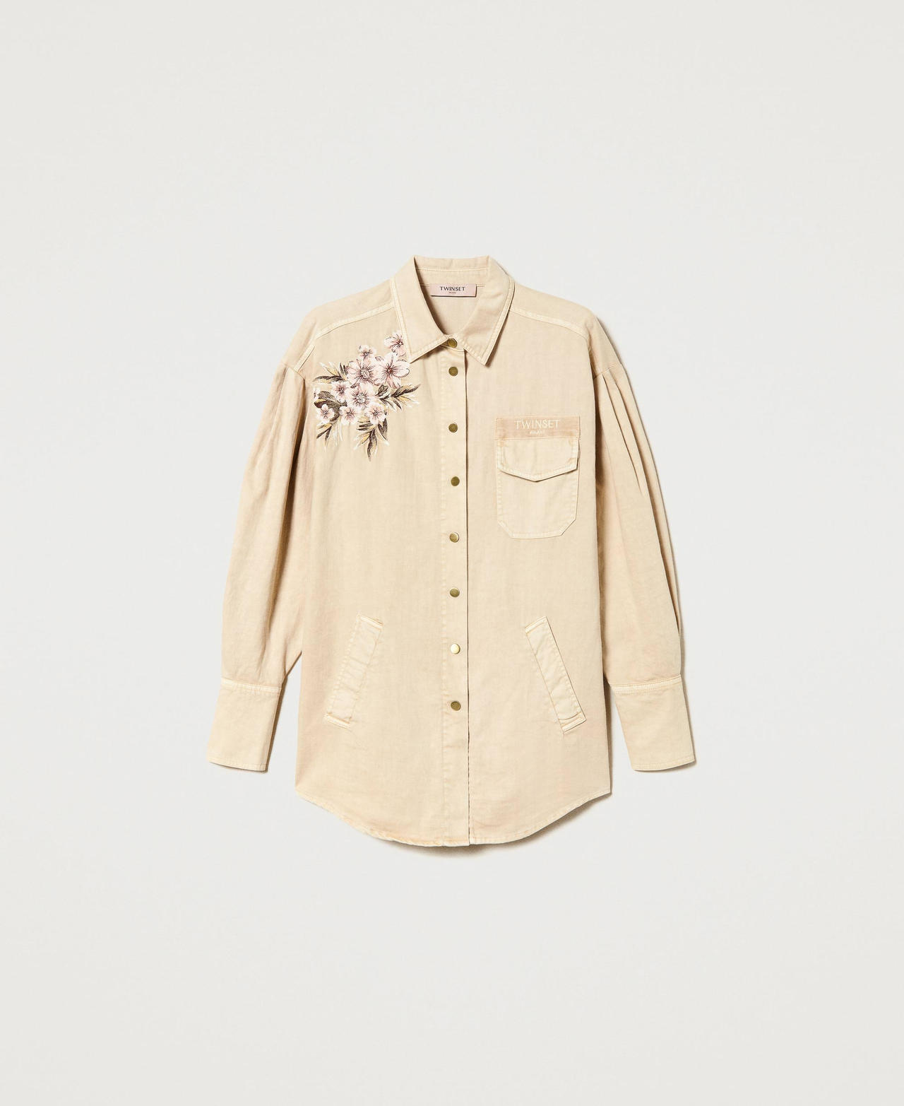 Jacke aus Gabardine aus Leinenmischung