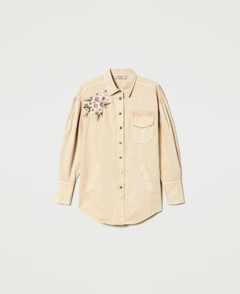 Linen blend gabardine jacket “Pale Hemp” Beige Woman 231TT2392-0S