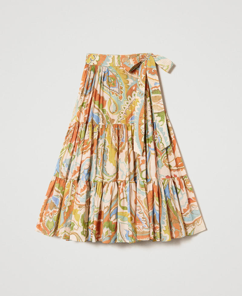 Printed muslin long skirt