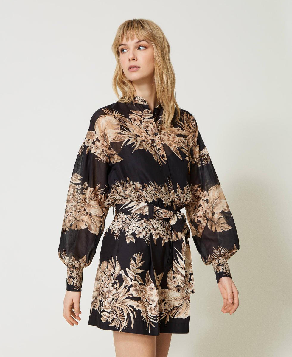 Printed muslin shirt