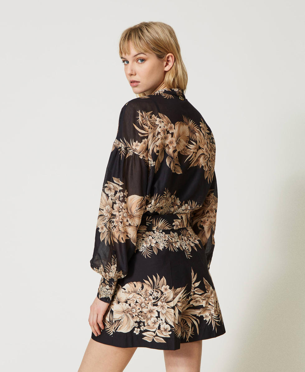 Printed muslin shirt