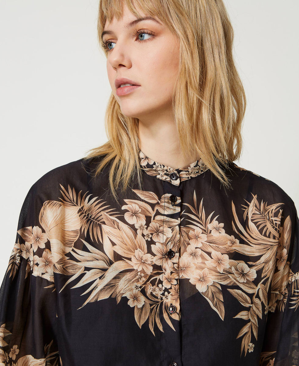 Printed muslin shirt