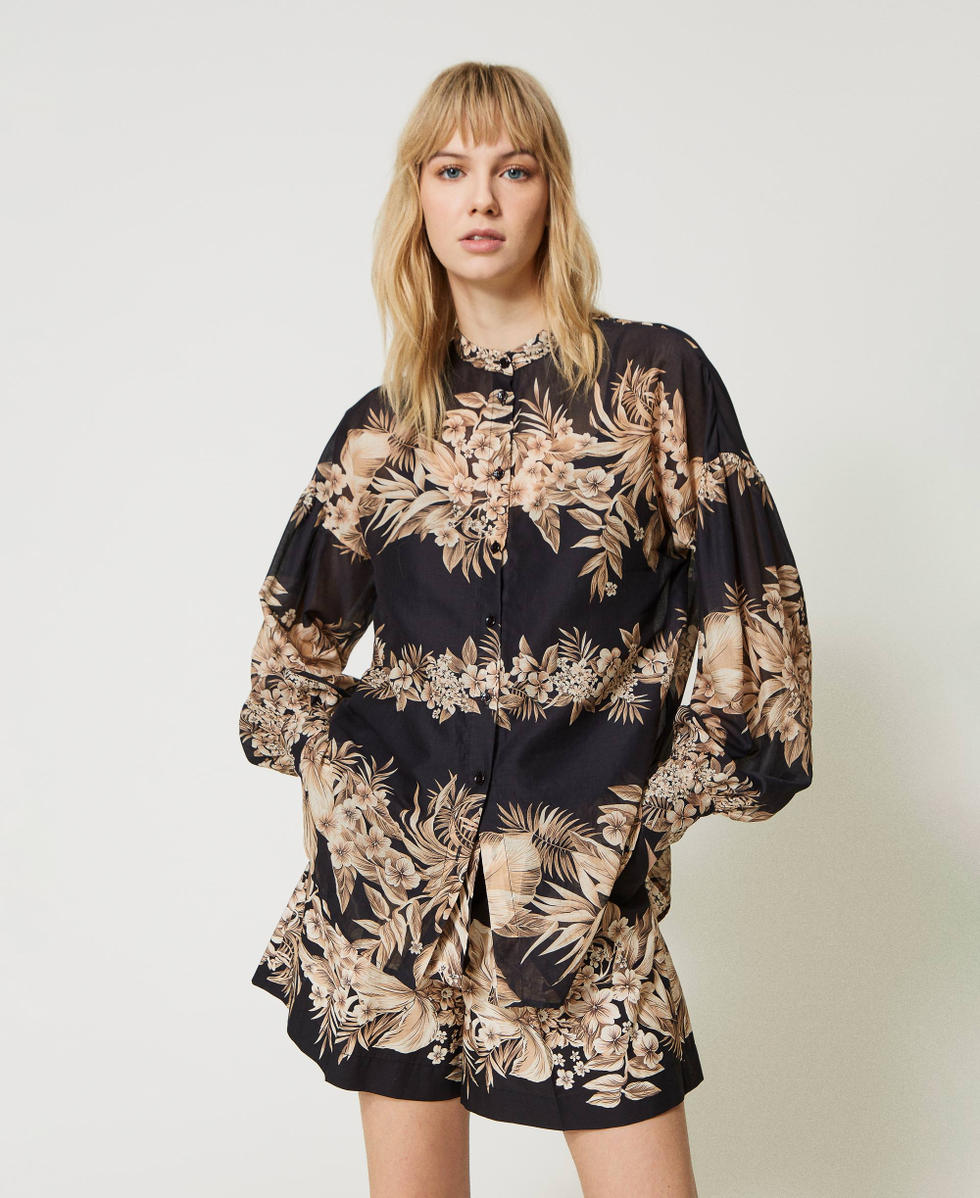 Printed muslin shirt