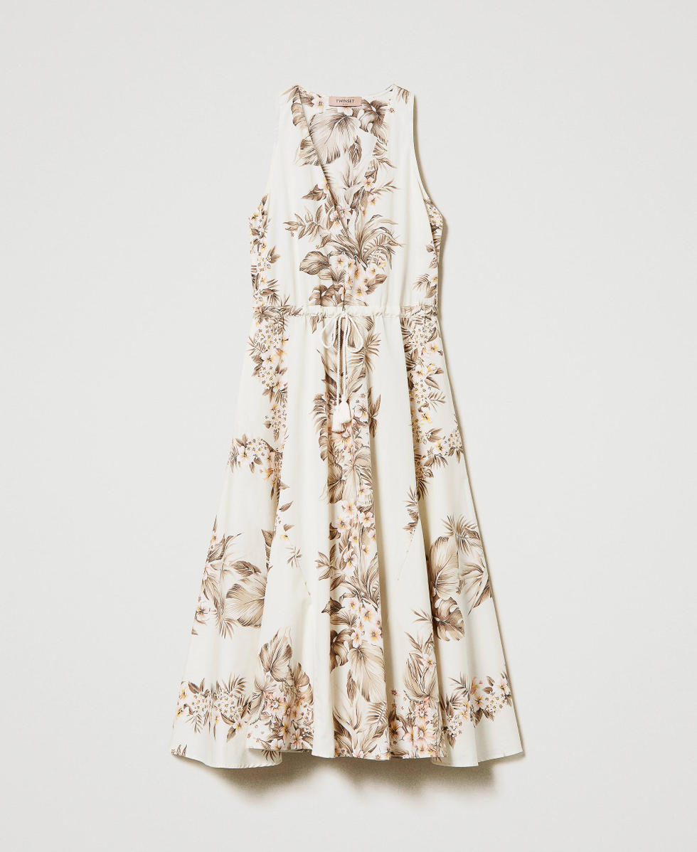 Maxikleid aus bedrucktem Popeline