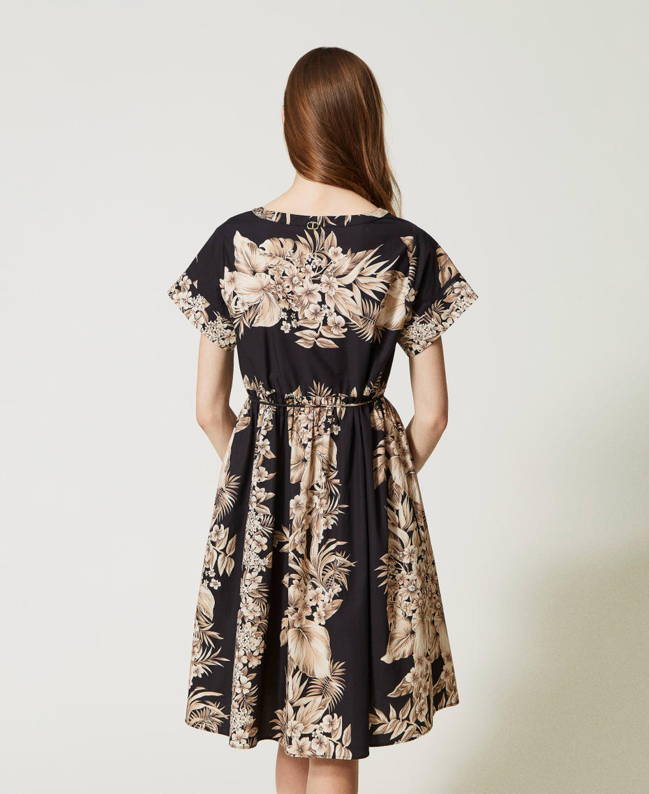 Robe courte en popeline imprimée