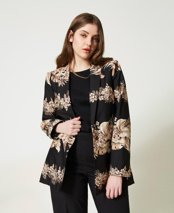 Blazer en popeline imprimée