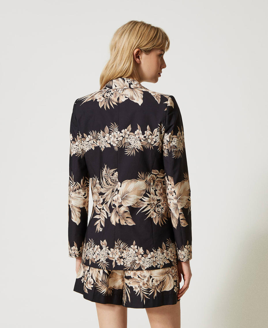 Blazer aus bedrucktem Popeline