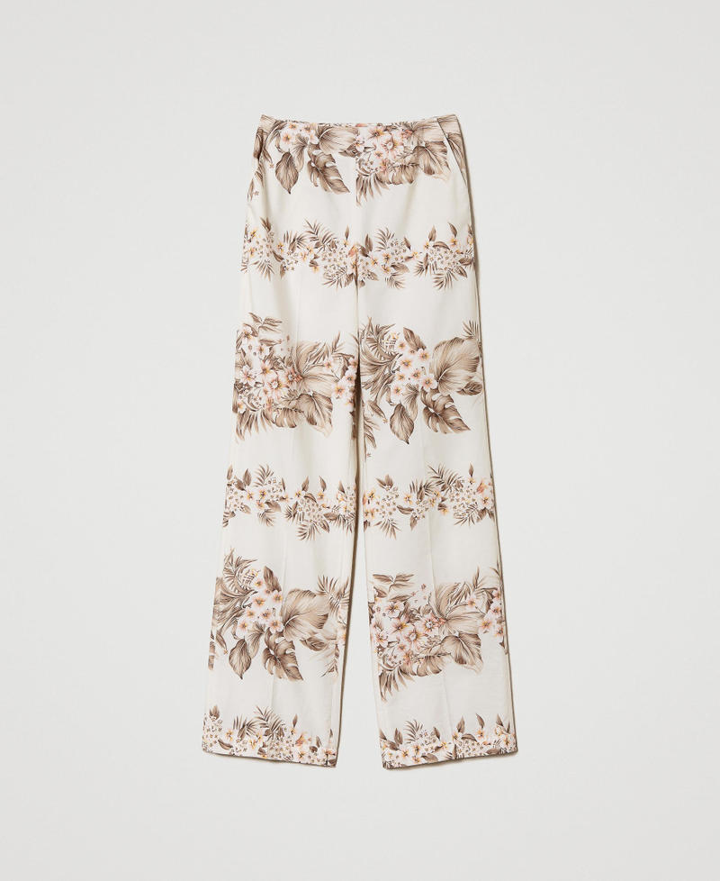 Pantalon en popeline de coton imprimée