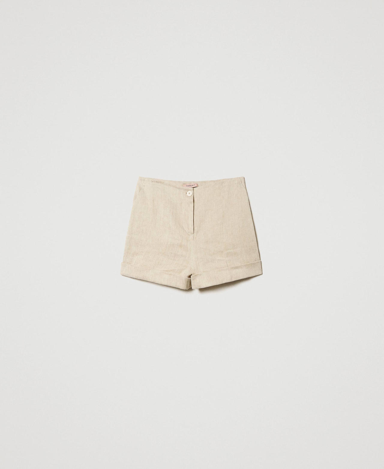 Shorts in saia di misto lino