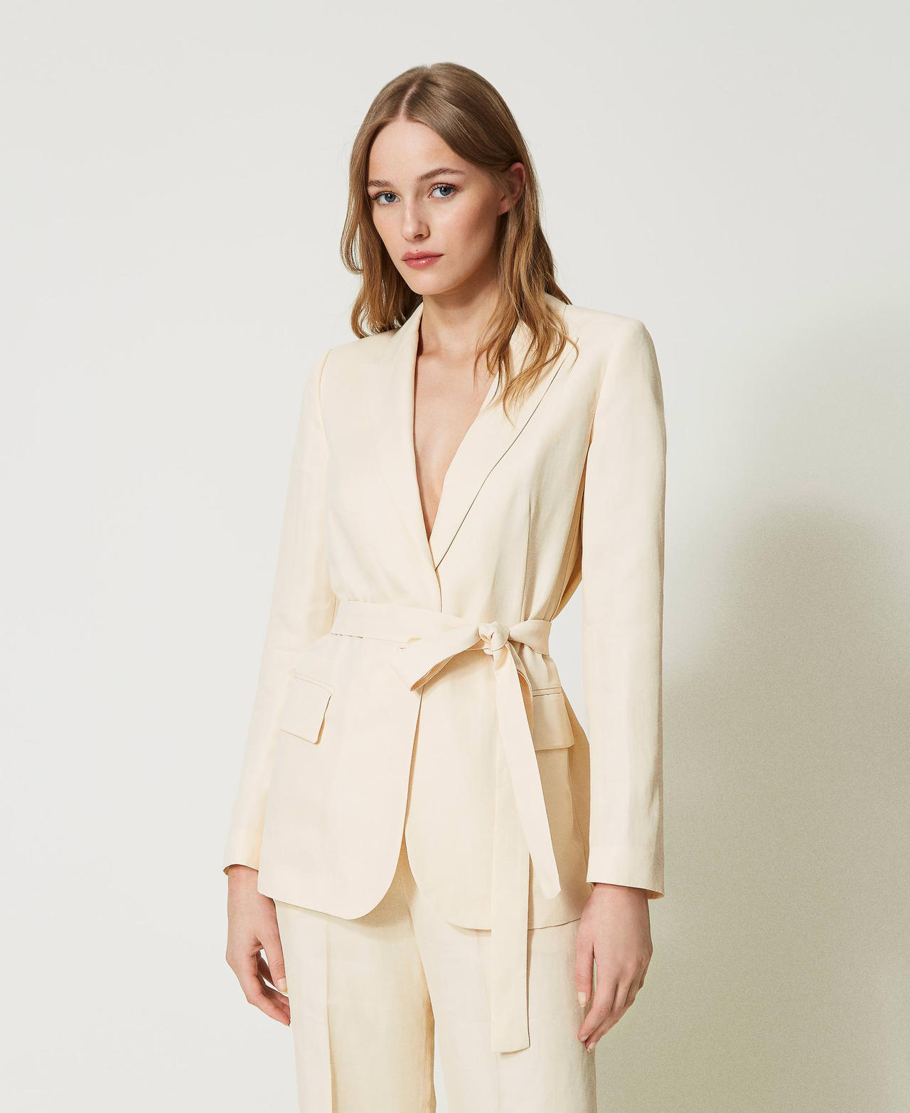 Linen blend blazer clearance womens