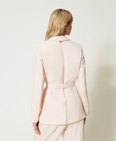 Linen Blazer In Baby Pink Colour - JK5300667