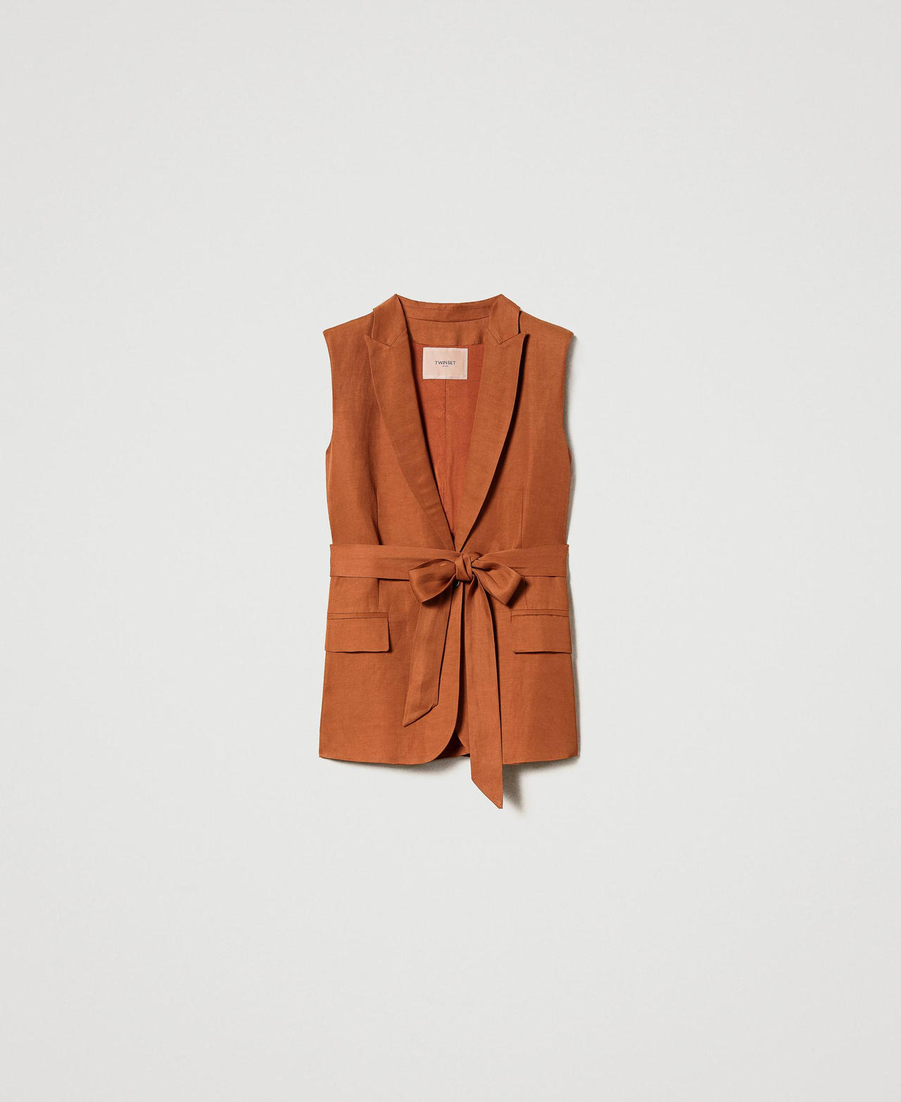Linen blend waistcoat