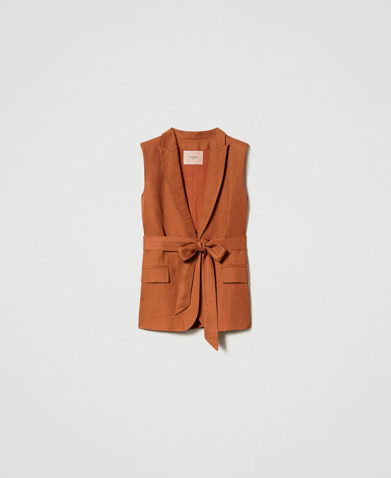 Linen blend waistcoat
