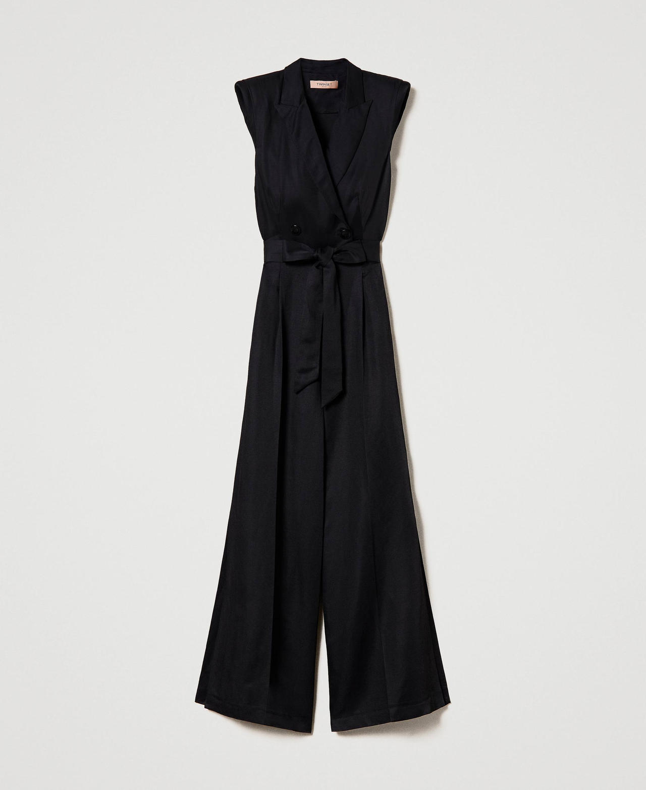Long linen blend jumpsuit "Hazelnut” Brown Woman 231TT2777-0S