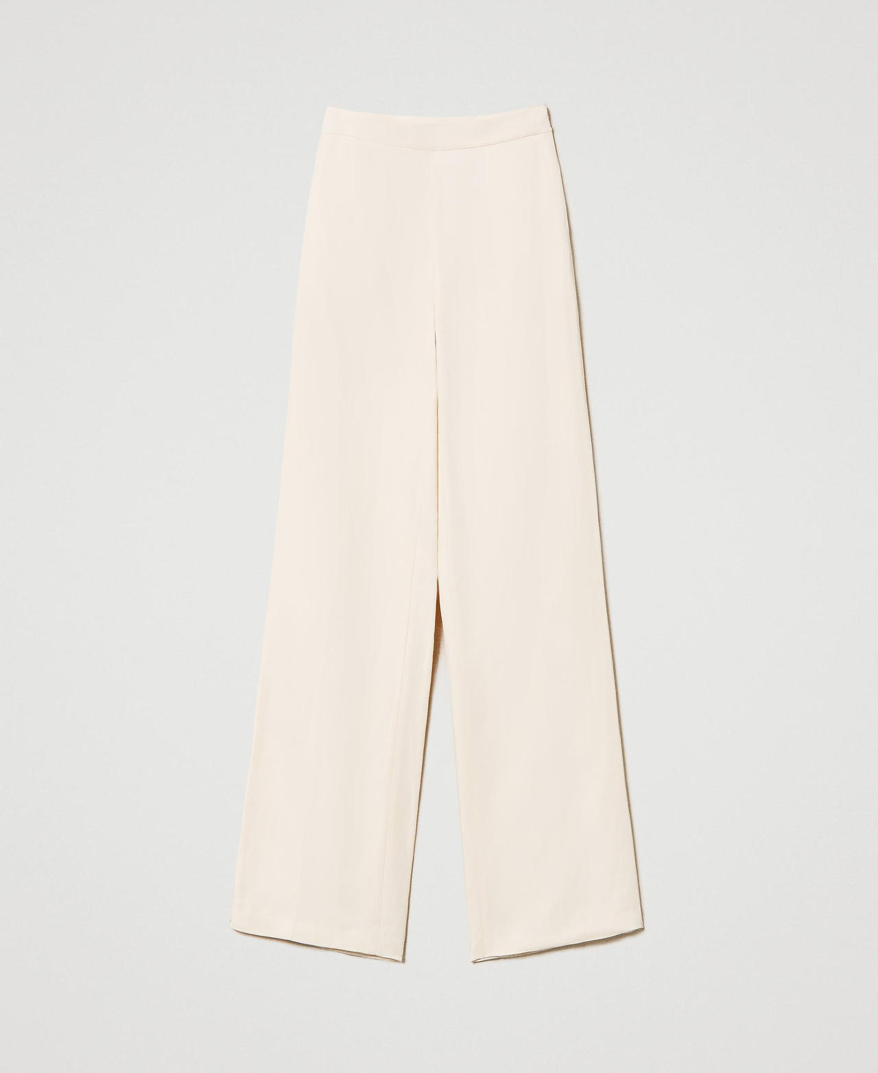 Linen blend trousers with elastic