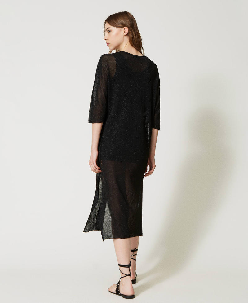 Long lurex yarn cardigan