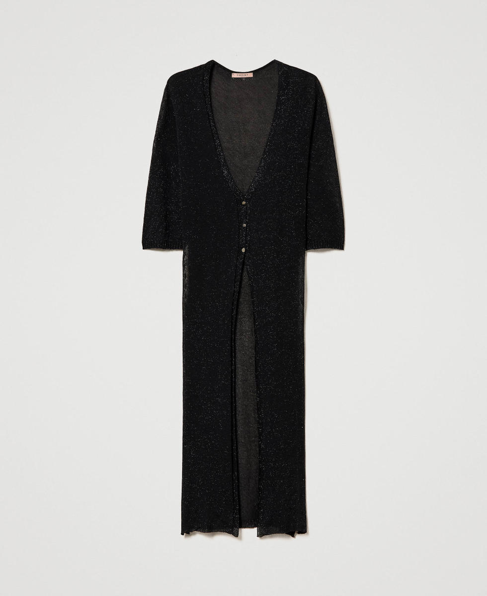 Black clearance lurex cardigan