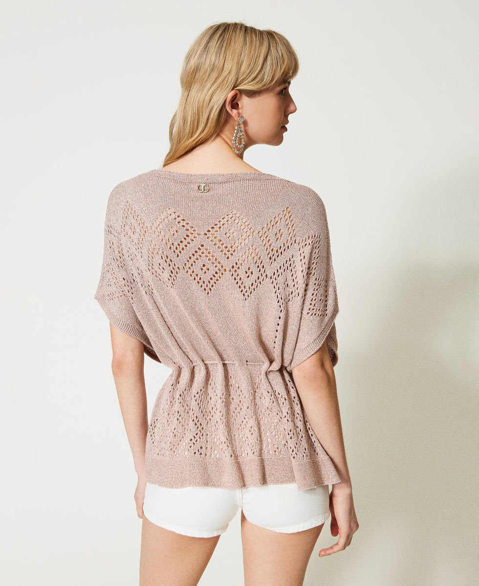 Pull poncho en fil lurex