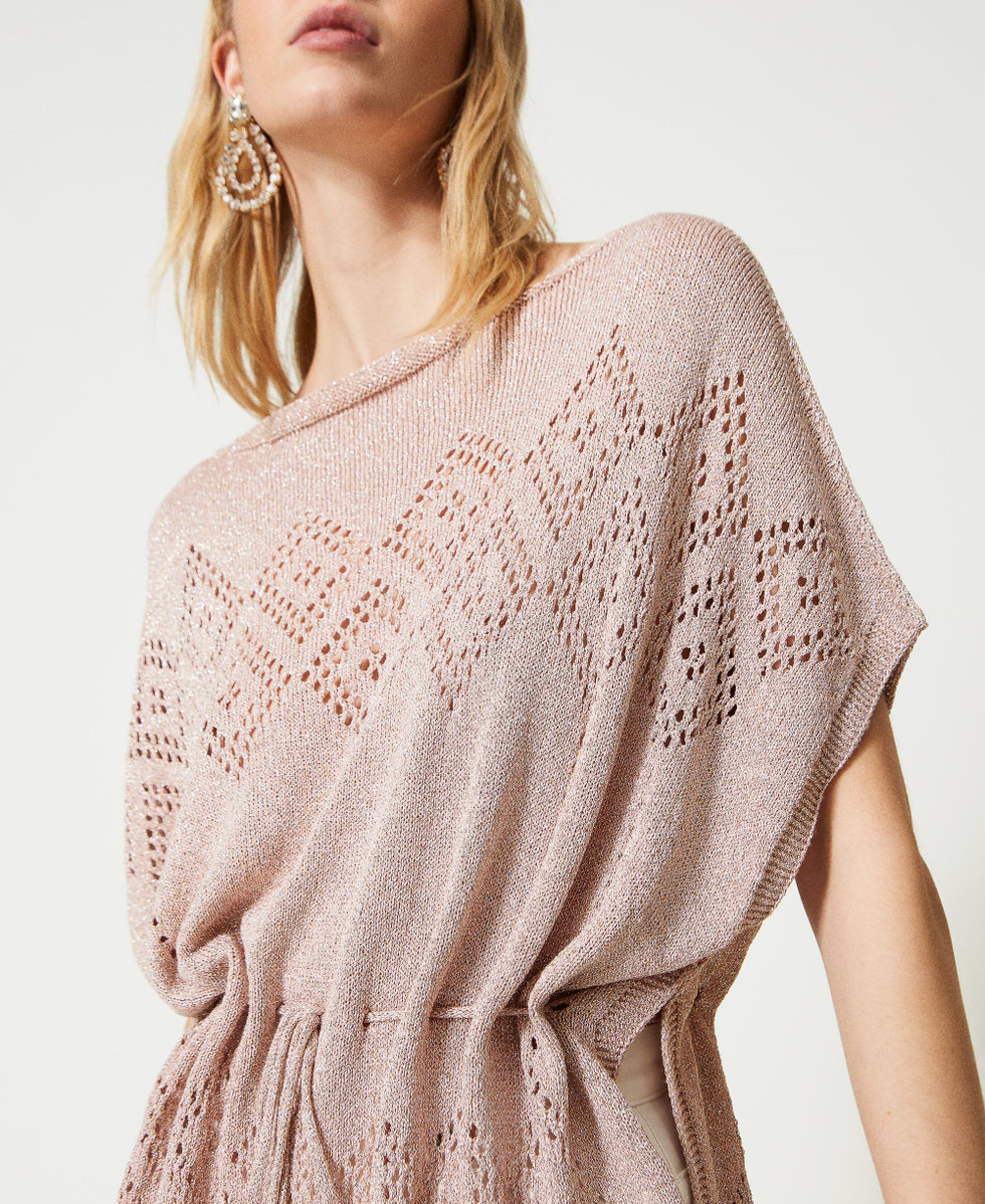 Pull poncho en fil lurex