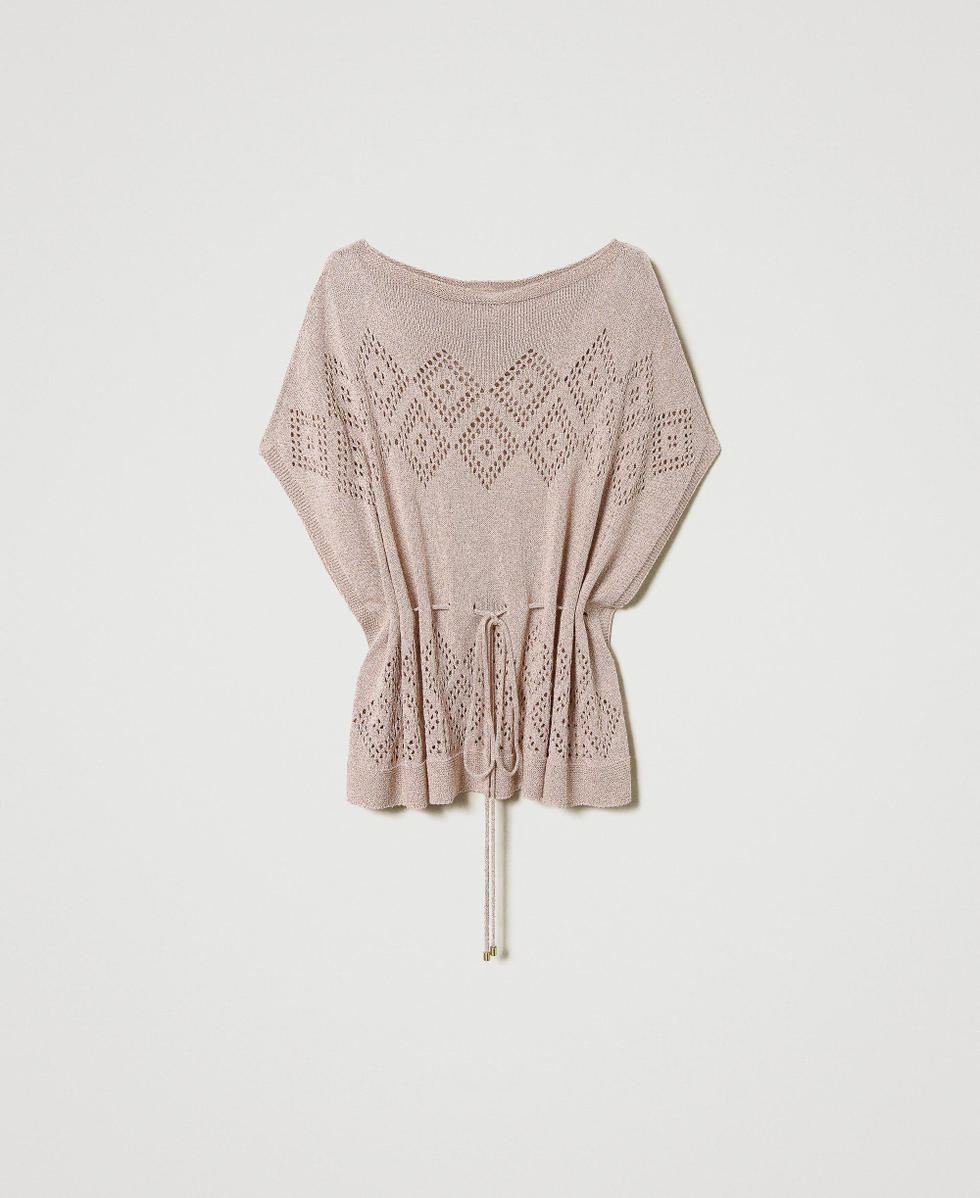 Pull poncho en fil lurex