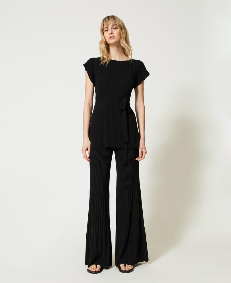 Palazzo trousers with pleats Black Woman 231TT3040-02