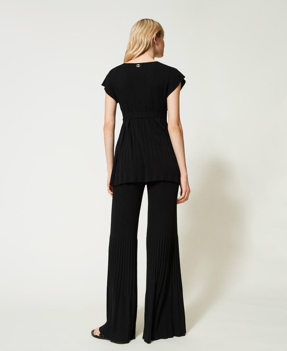 Short Culotte Plissé Femme BIBA, Noir, Taille 12, Taille Haute, 100% Polyester, état Parfait