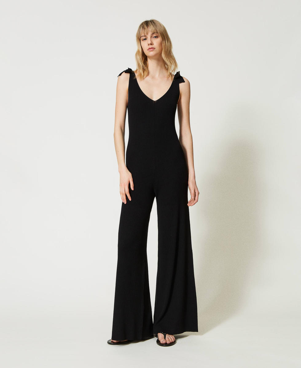 Black knit new arrivals jumpsuit
