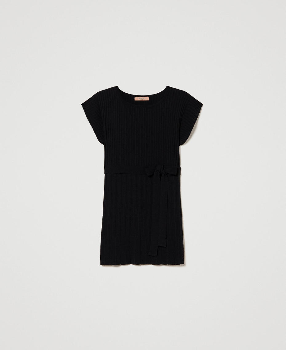 Plisseepullover mit G&uuml;rtel