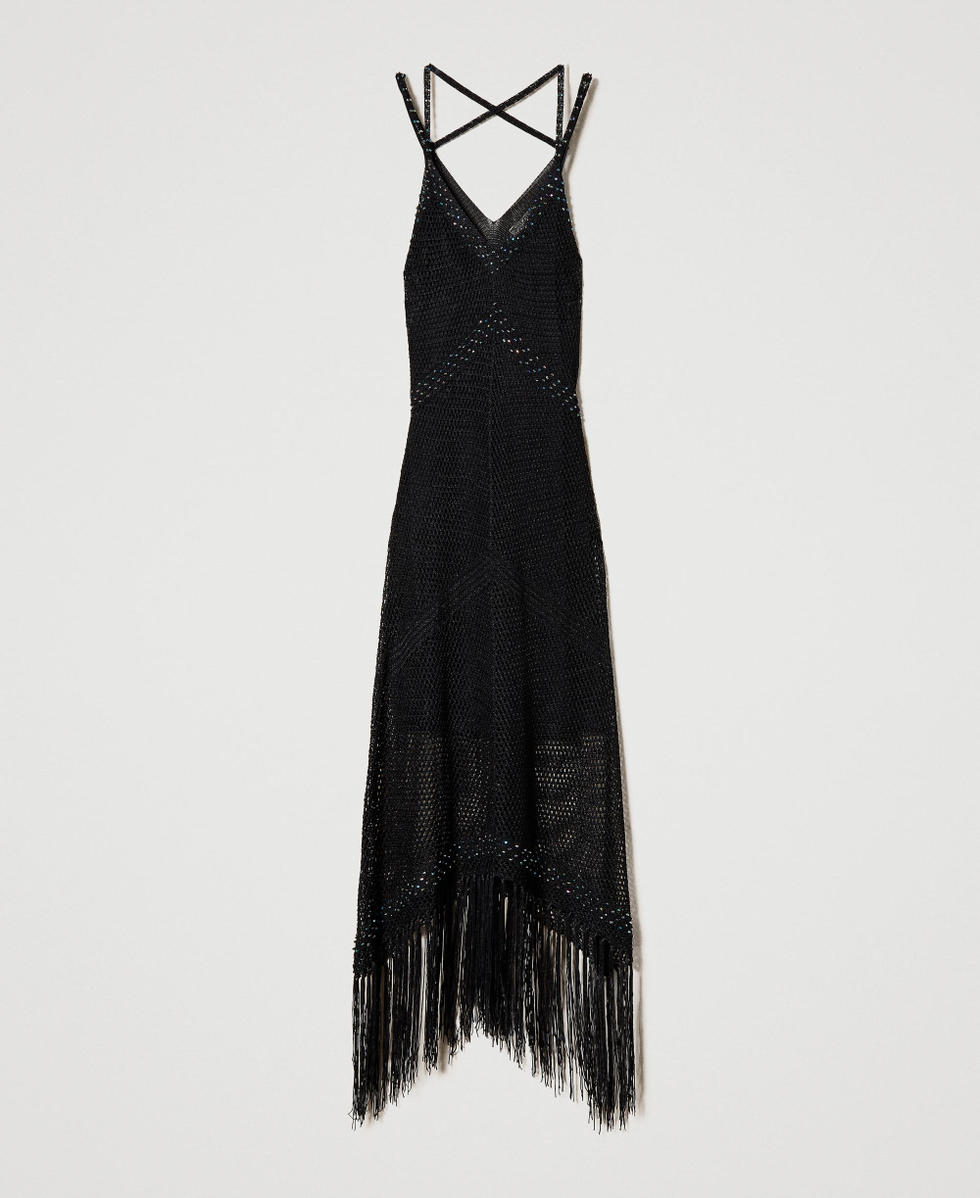 Mesh dress with beads top