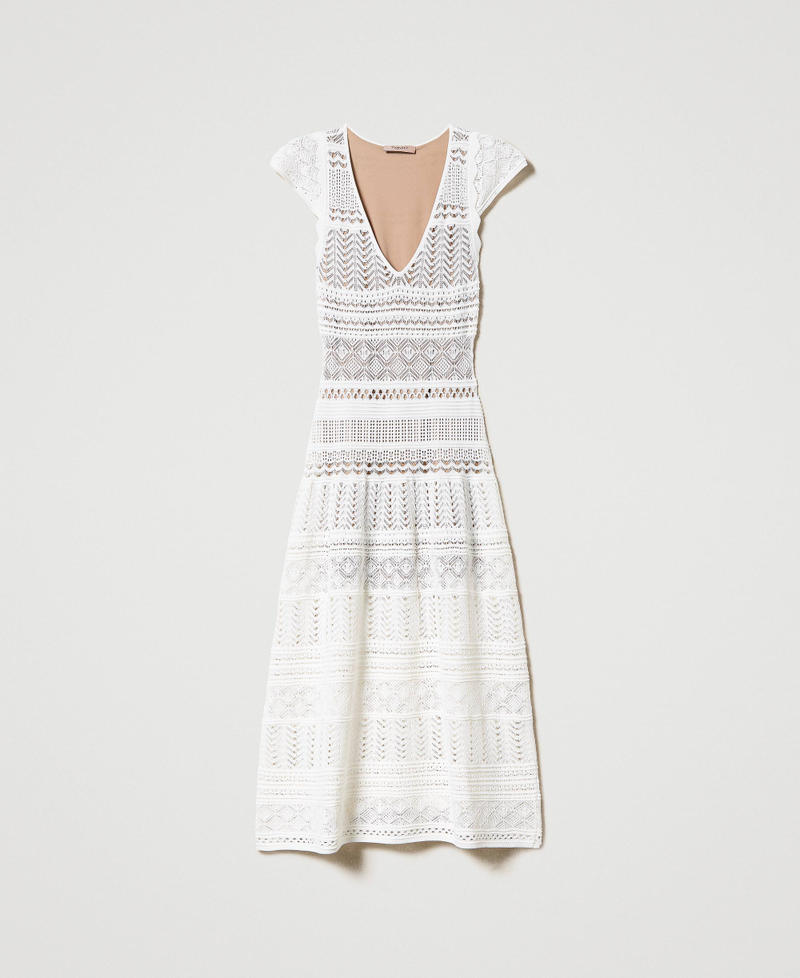 Maxikleid mit Spitzenstrick