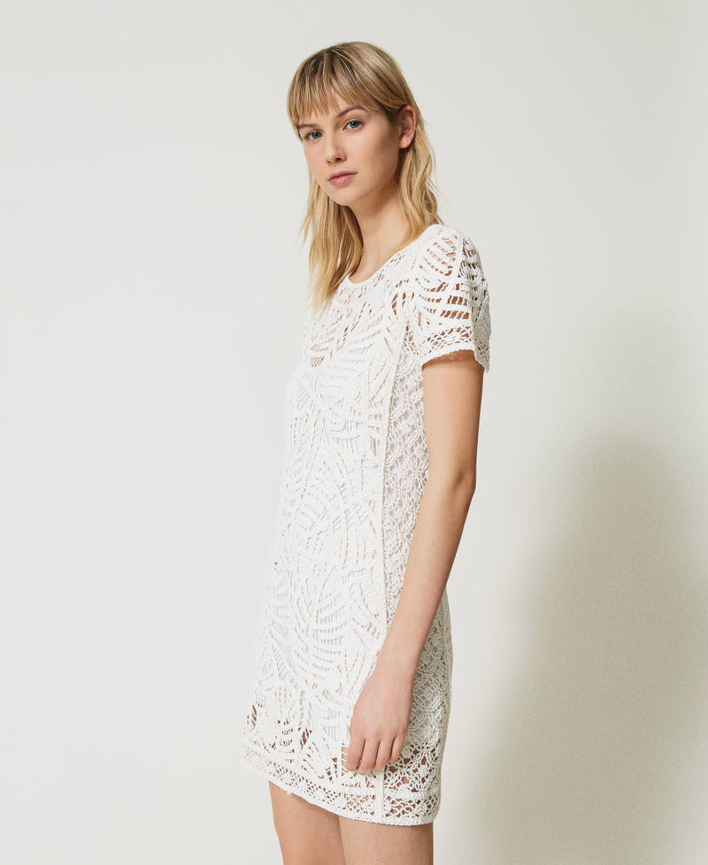 Short crocheted dress White Snow Woman 231TT3101-02
