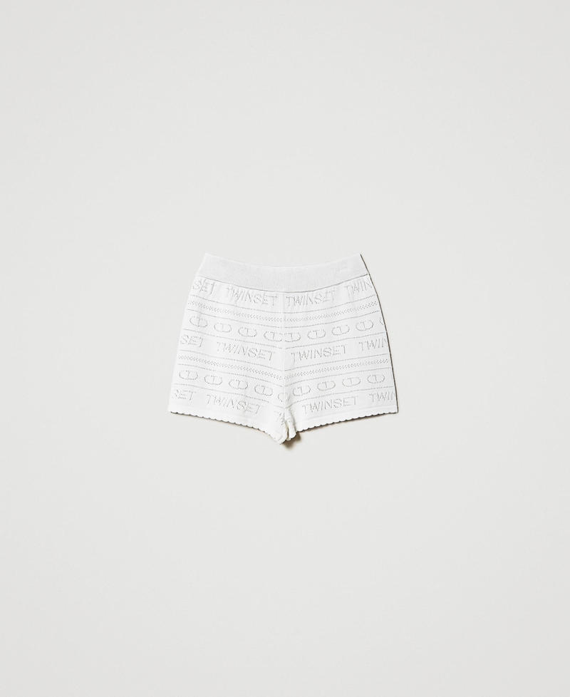 Openwork shorts with logo White Snow Woman 231TT3115-0S