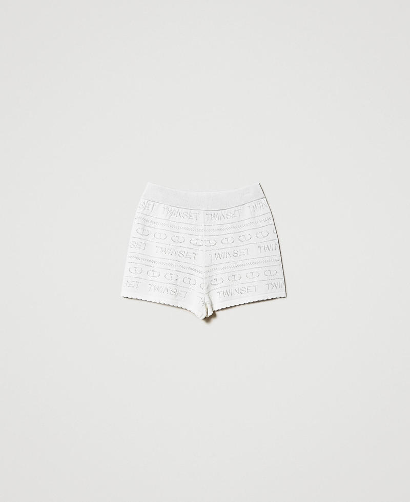 Short en maille ajourée avec logo