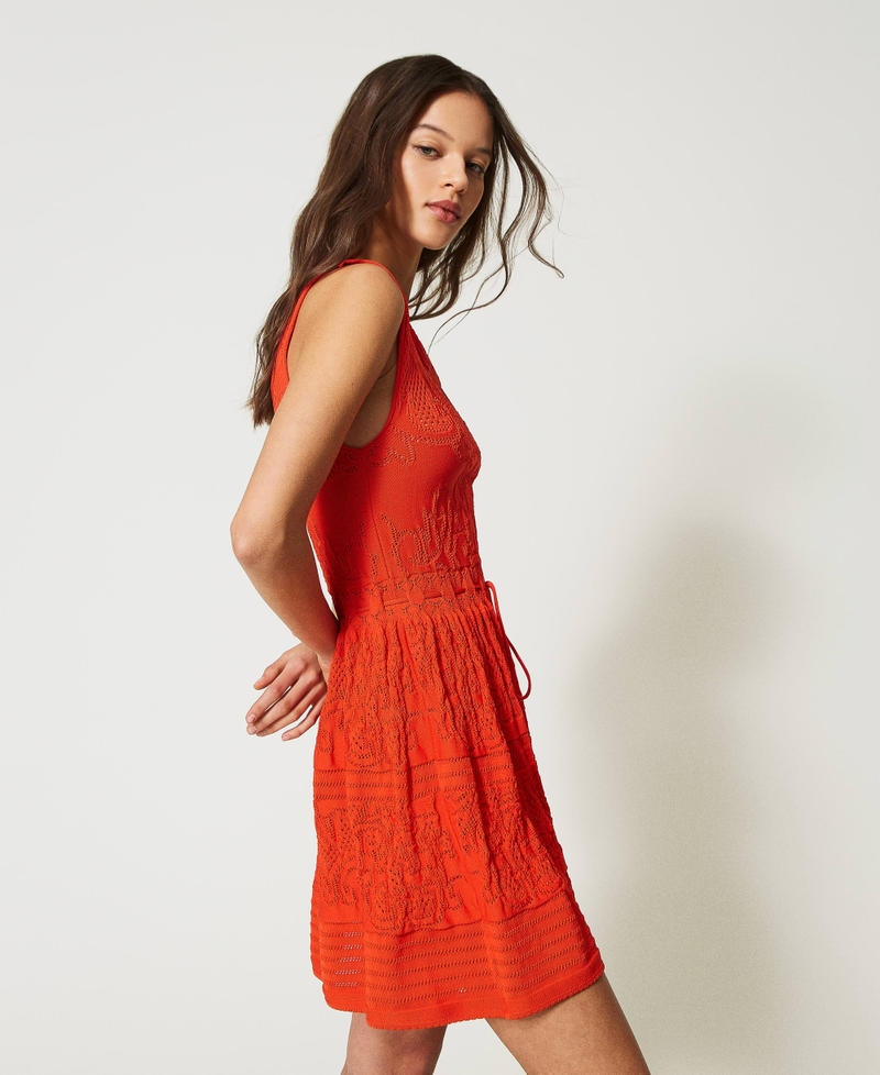 Short godet knit dress "Orange Sun” Orange Woman 231TT3140-02