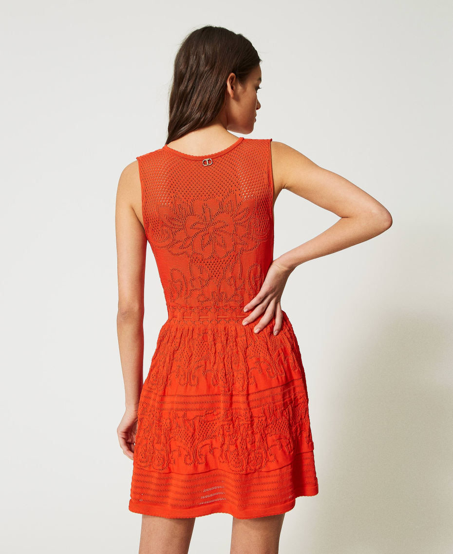 Короткое трикотажное платье с годе Оранжевый "Оранжевое солнце" женщина 231TT3140-03