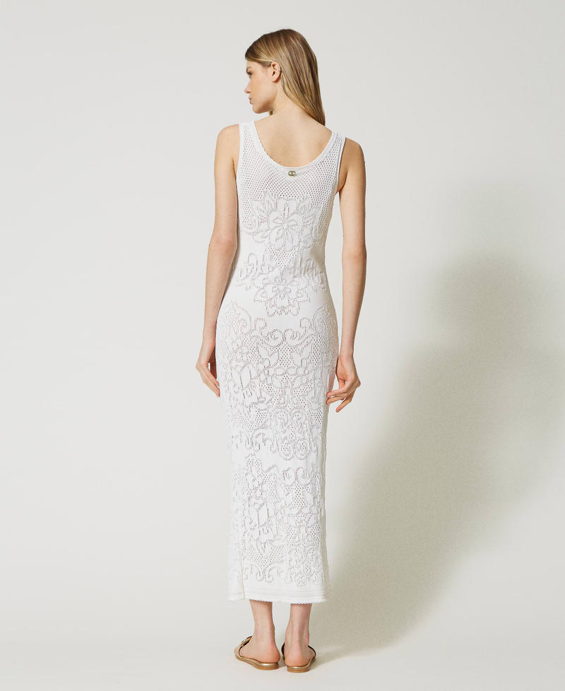 Long dress with openwork flowers White Snow Woman 231TT3154-04