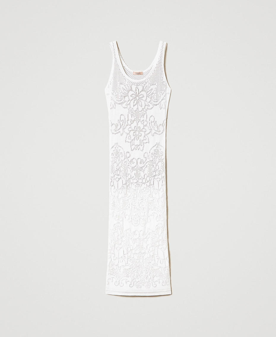 Maxikleid mit gebl&uuml;mtem Durchbruchmuster