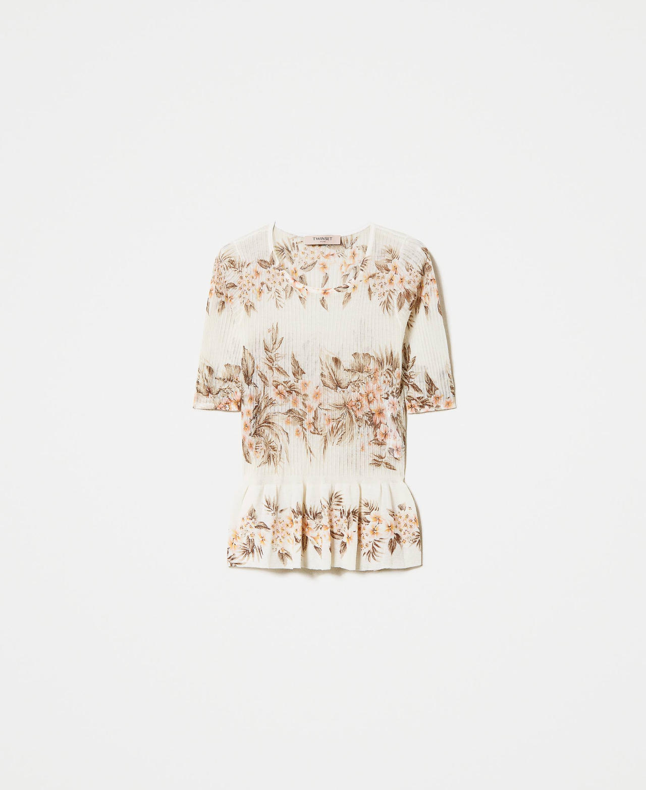 Printed ribbed jumper