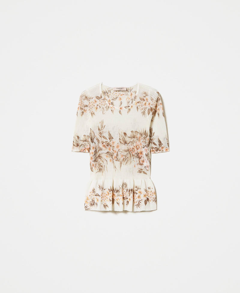 Printed ribbed jumper