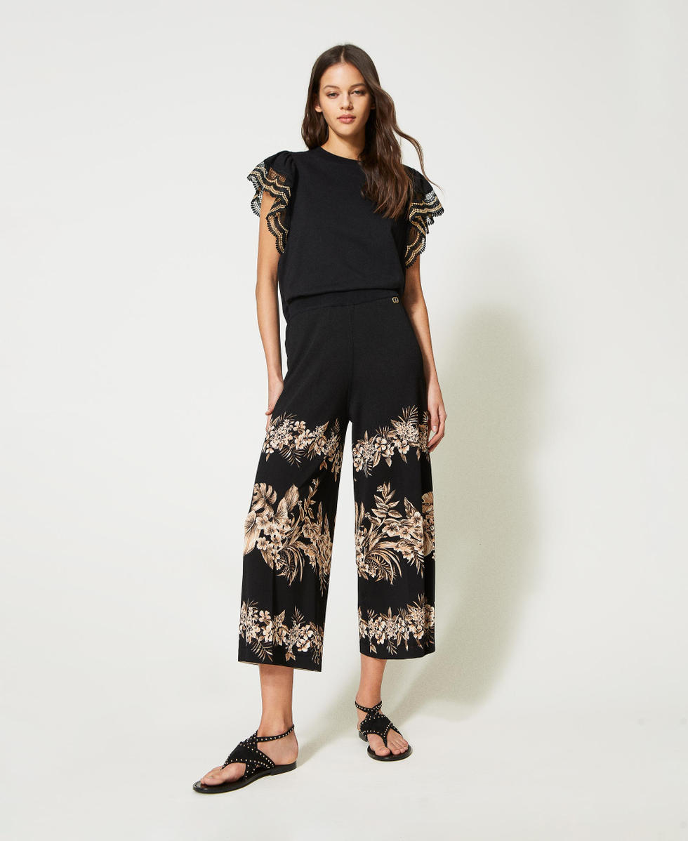 Printed cropped trousers store