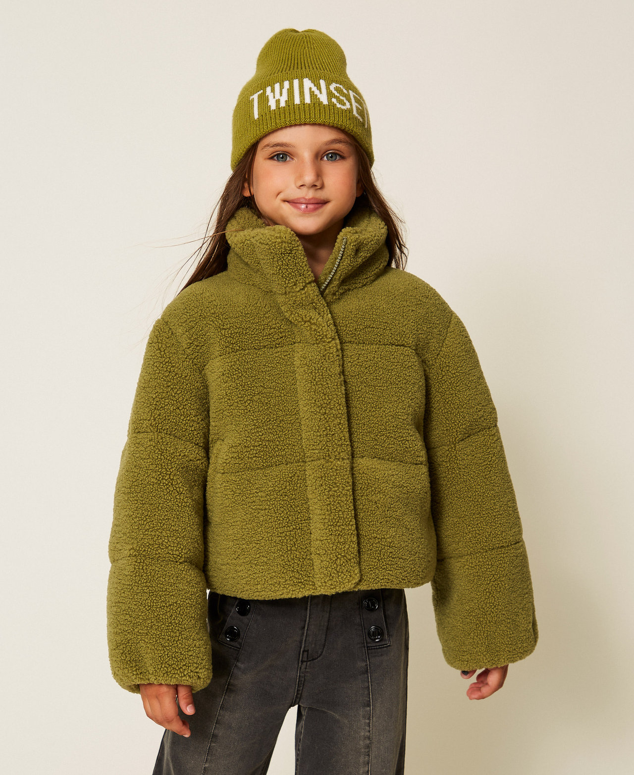 Blouson matelass&eacute; en fausse fourrure Olive Oil Fille 252GJ2181_12576_01