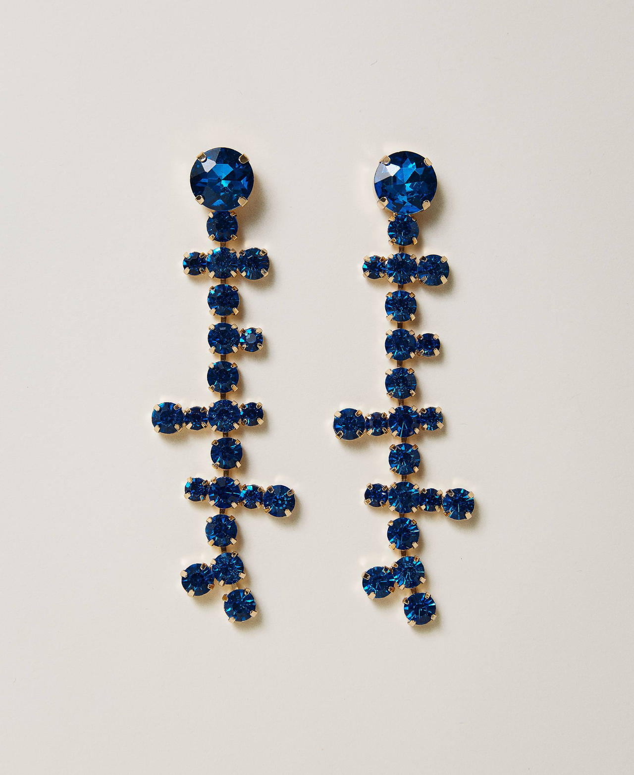 H&auml;ngeohrringe mit Strass Malibu-Blau Frau 232AA4010_10772_01