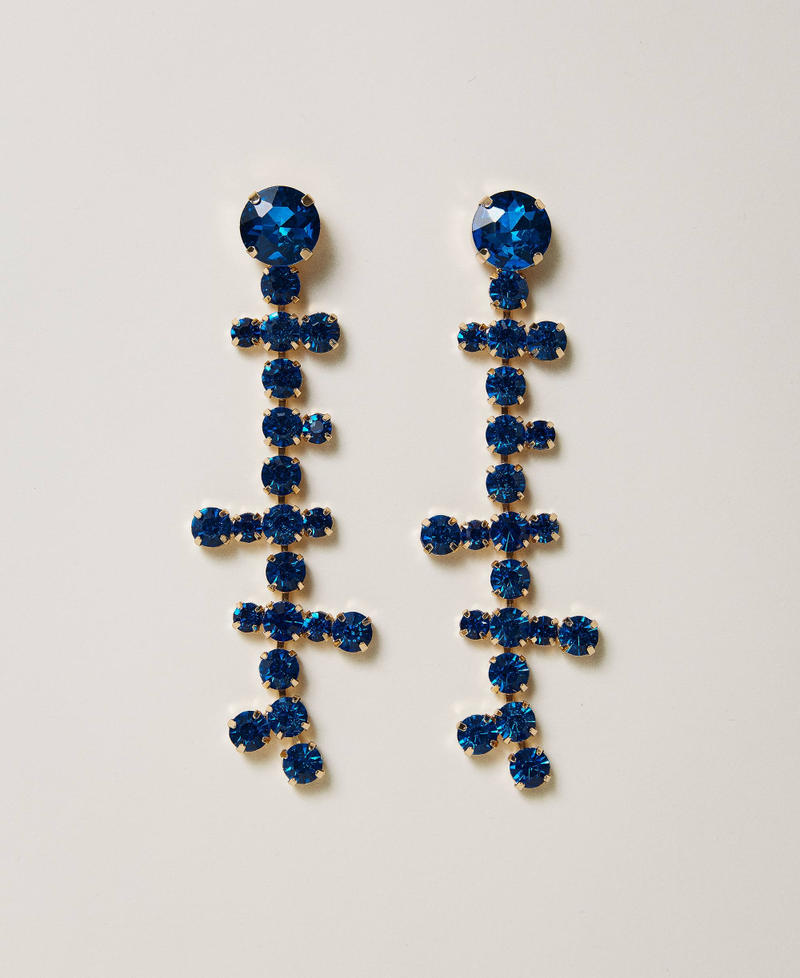 Pendant earrings with rhinestones Malibu Blue Woman 232AA4010_10772_01