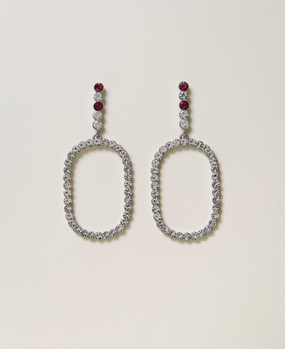 Boucles d’oreilles pendantes en cercle avec strass