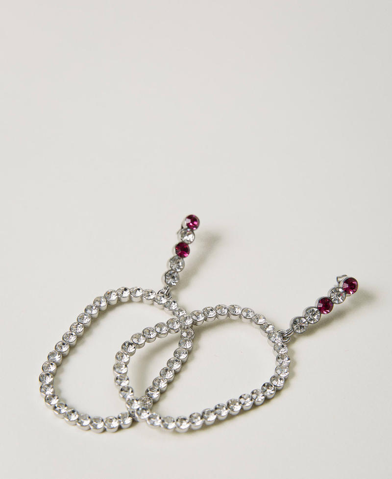 Boucles d’oreilles pendantes en cercle avec strass