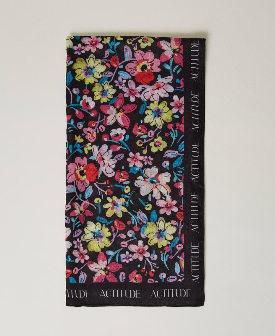 Keffieh avec imprimé floral et logo Imprimé Sweet Flowers Femme 232AA4171-01