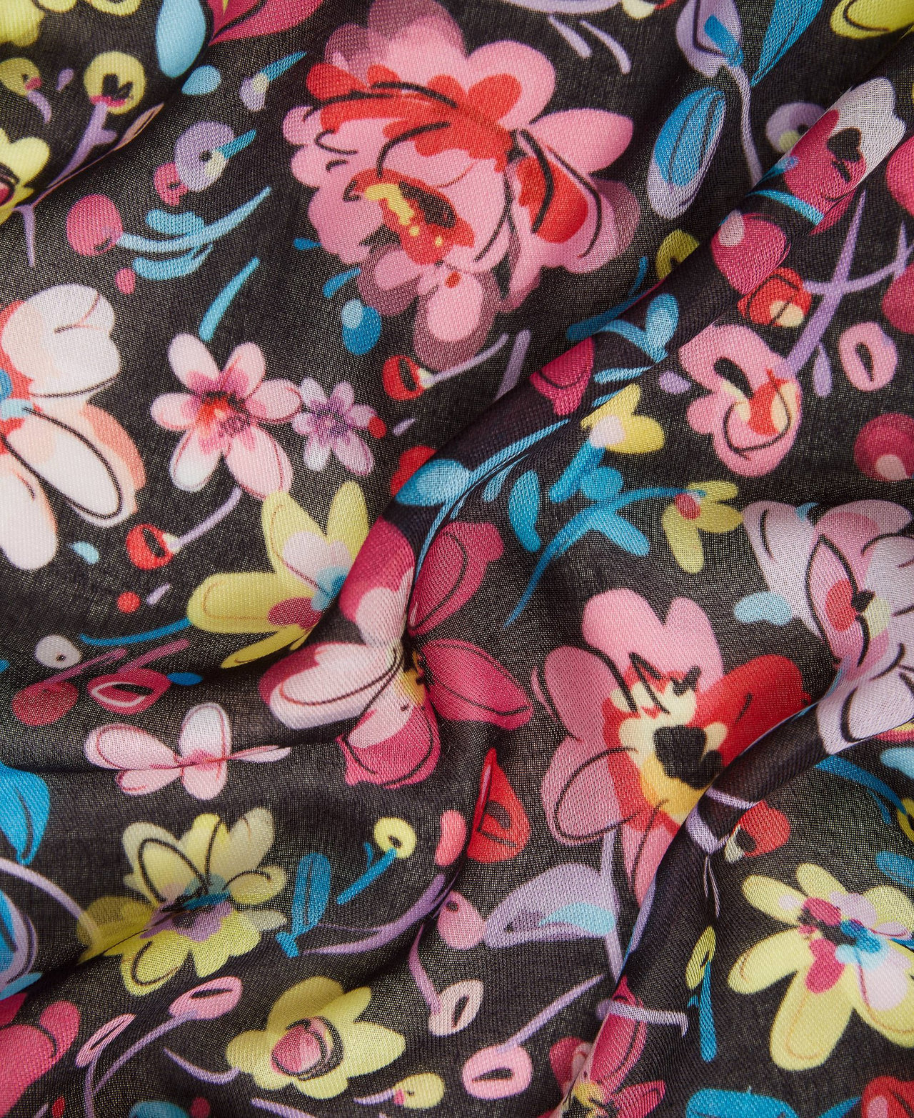 Kefiah with floral print and logo