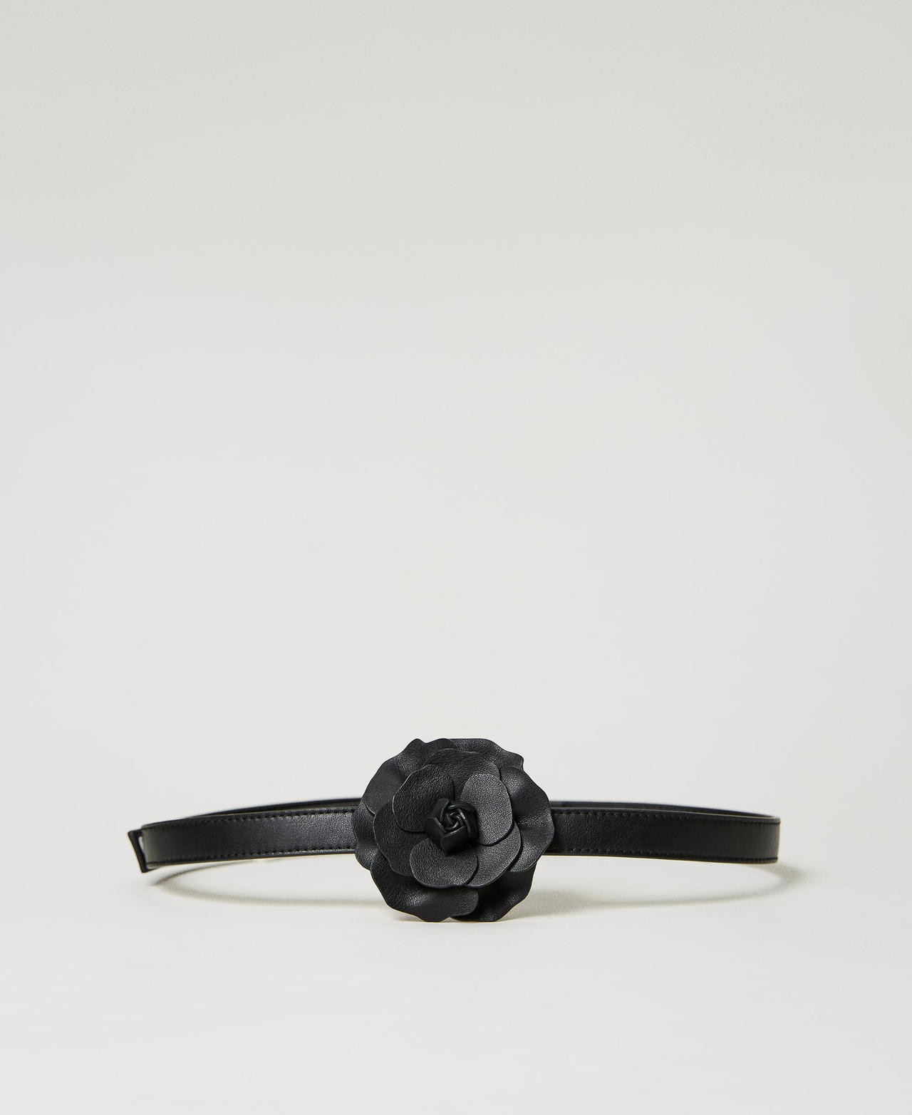 Belt with flower Woman, Black | TWINSET Milano