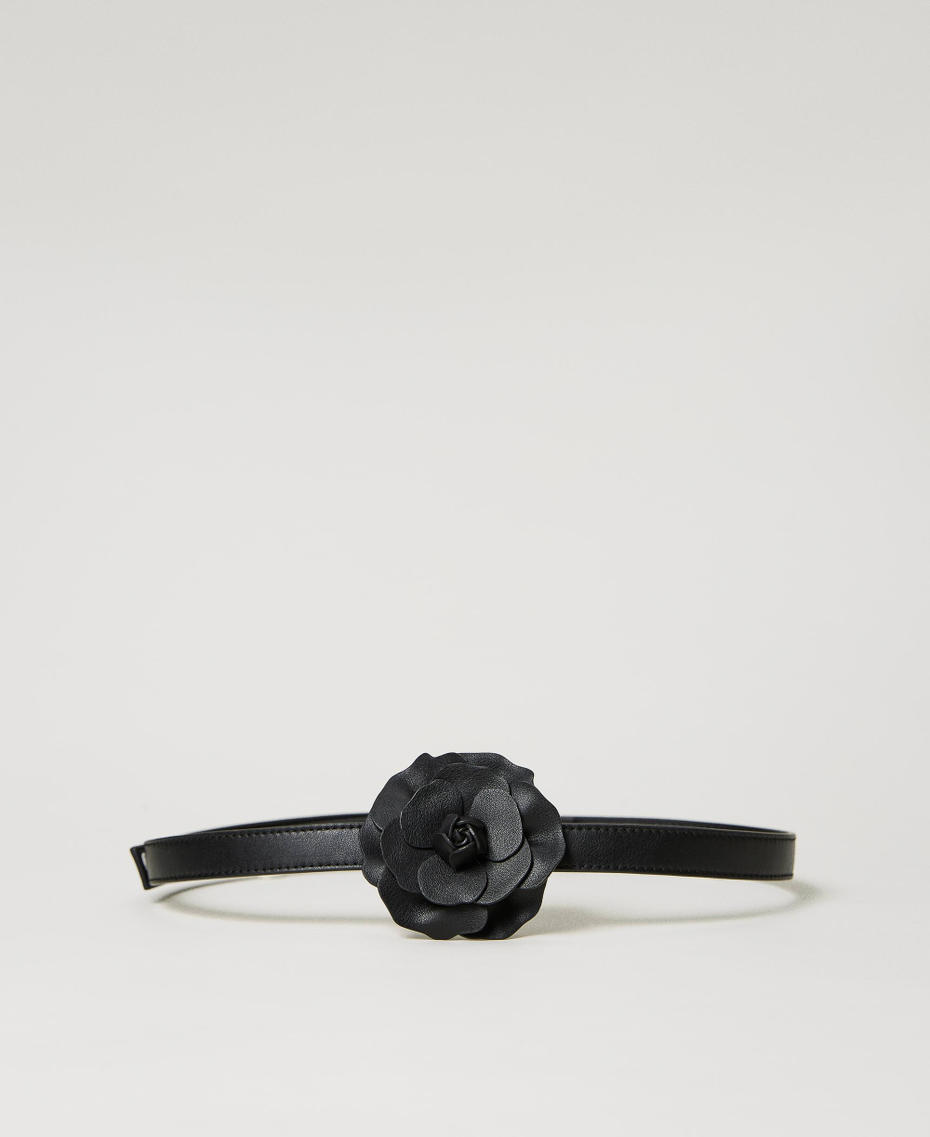 Cinturón con flor Negro Mujer 232AA4240-01